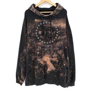 Neff Custom Hand Bleached Paint Black Rose Hoodie